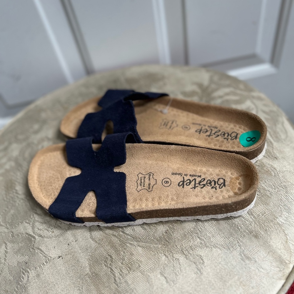 Biostep Women’s Navy Blue Slide Sandals - Comfortable Casual Footwear Sz 8 - Picture 2 of 9